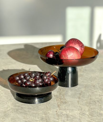Set Frutera Vidrio Bicolor